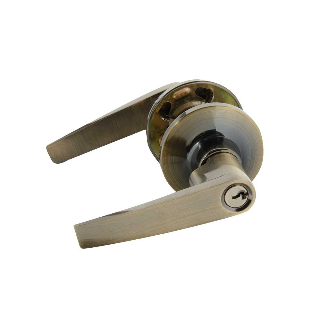 Poignée de porte d'entrée à clé bec-de-cane Classic laiton antique