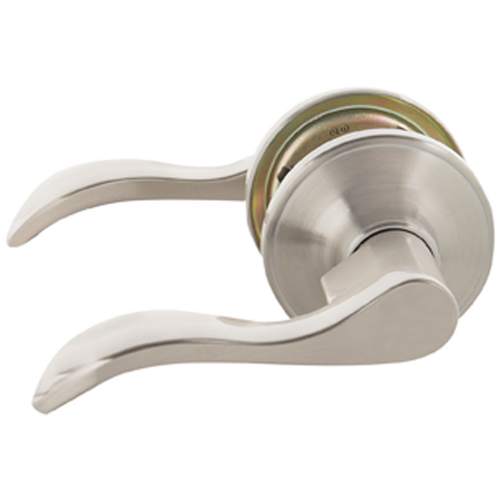 Poignée de porte de passage bec-de-cane  Seville nickel satiné