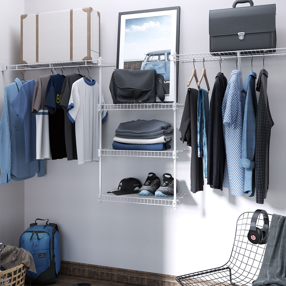 Système de rangement de tablettes grillagées 60 po à 96 po