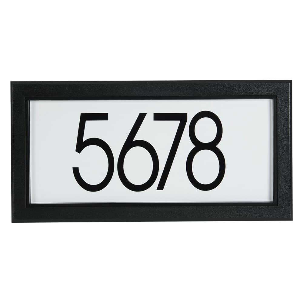 Plaque d'adresse Moderne rectangulaire noire et blanche