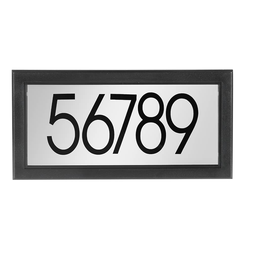 Contemporary Rectangular Address Plaque Black and Stainless Steel