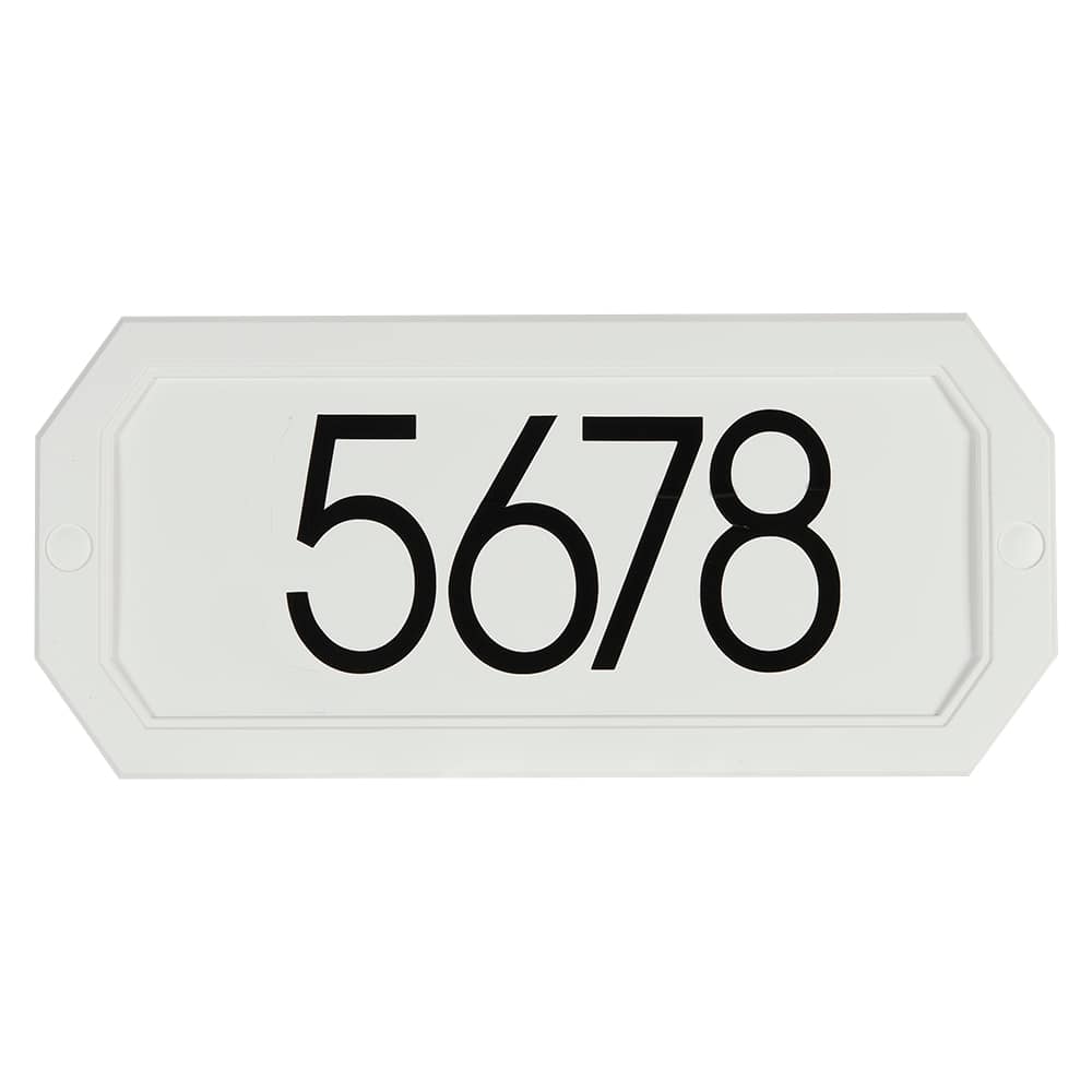 Econo Octagonal  Adress Plaque White