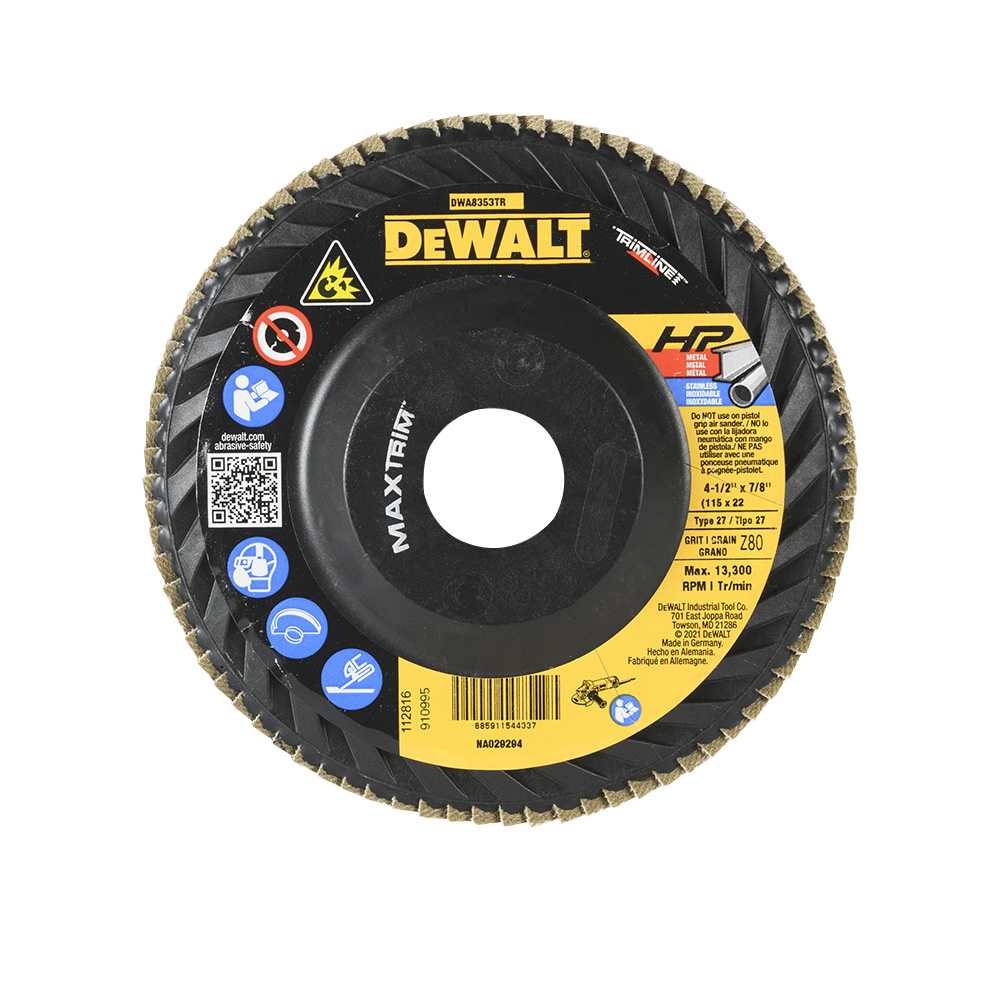 Disque à sabler pour rectifieuse HP n° 80, 4 1/2 po DEWALT