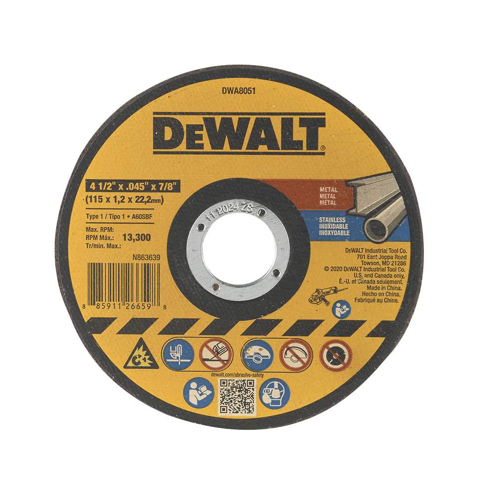 Disque de coupe pour rectifieuse 4 1/2 po