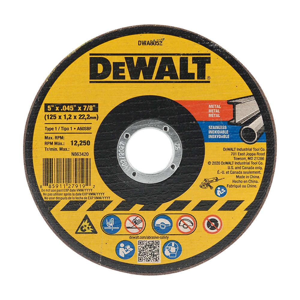 Disque de coupe pour rectifieuse 5 po