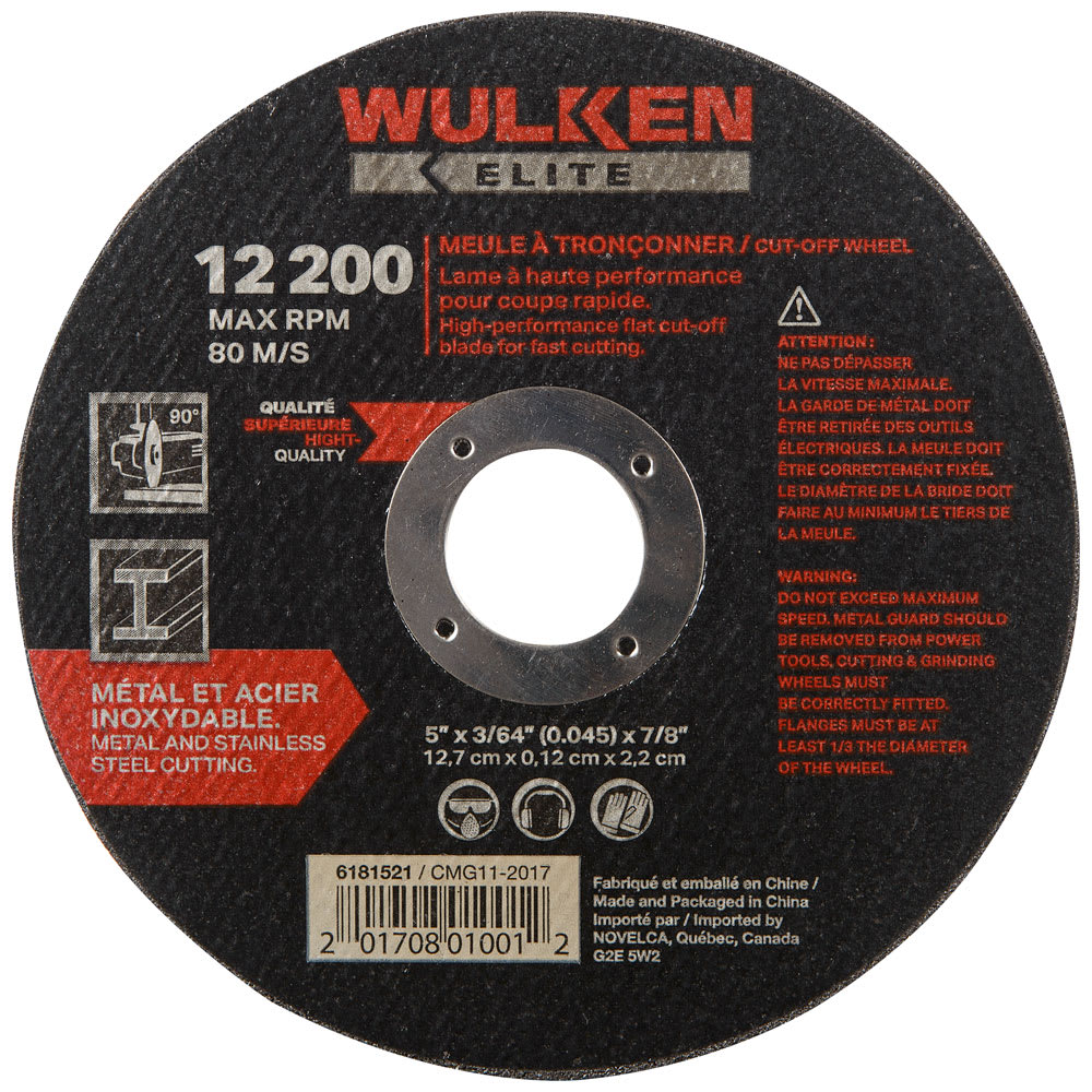 Disque de coupe pour rectifieuse 5 po WULKEN ELITE