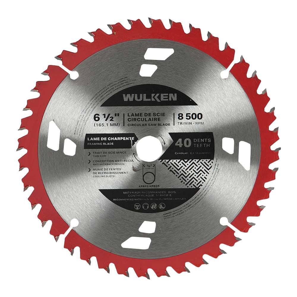 WULKEN Framing Circular Saw Blade 6 1/2 in. 40 Teeth
