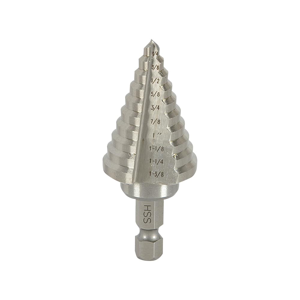 Foret/mèche étagé 1/4 po à 1 3/8 po