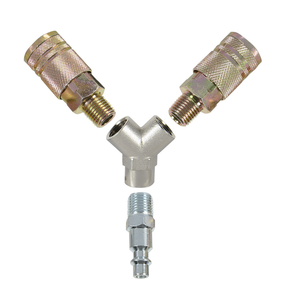 Raccord double en Y pour outils à air comprimé