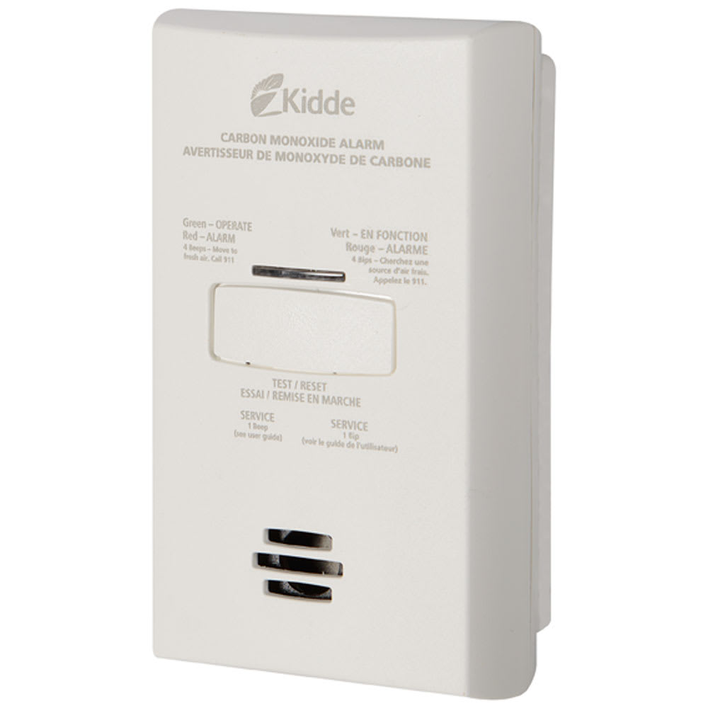 Avertisseur de monoxyde de carbone branché avec piles de secours AA KIDDE