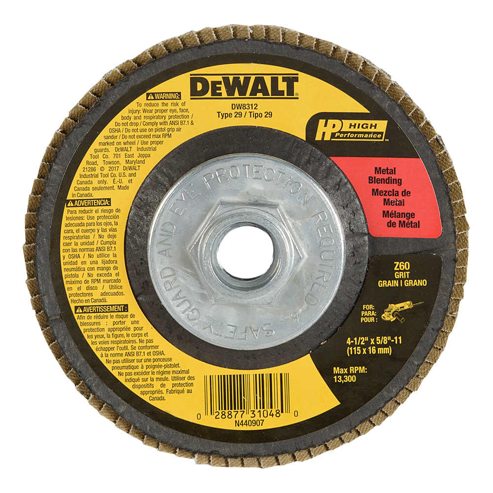Disque à sabler pour rectifieuse HP n° 60, 4 1/2 po DEWALT