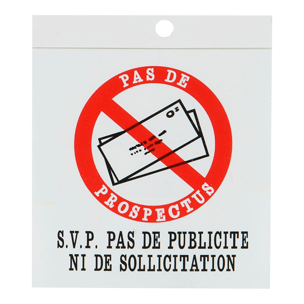 Pas de prospectus Sign 3-1/2 in. x 3-1/2 in.
