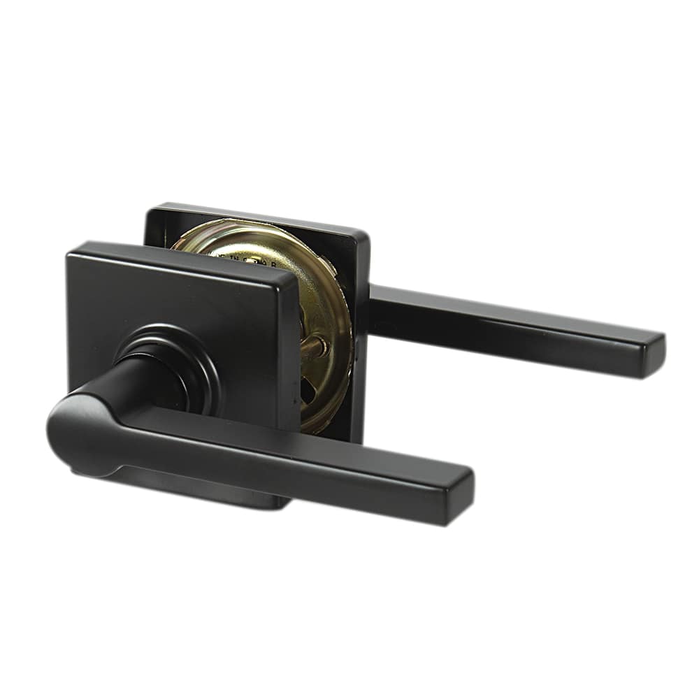 Poignée de porte de passage bec-de-cane  Solstice Collins noire