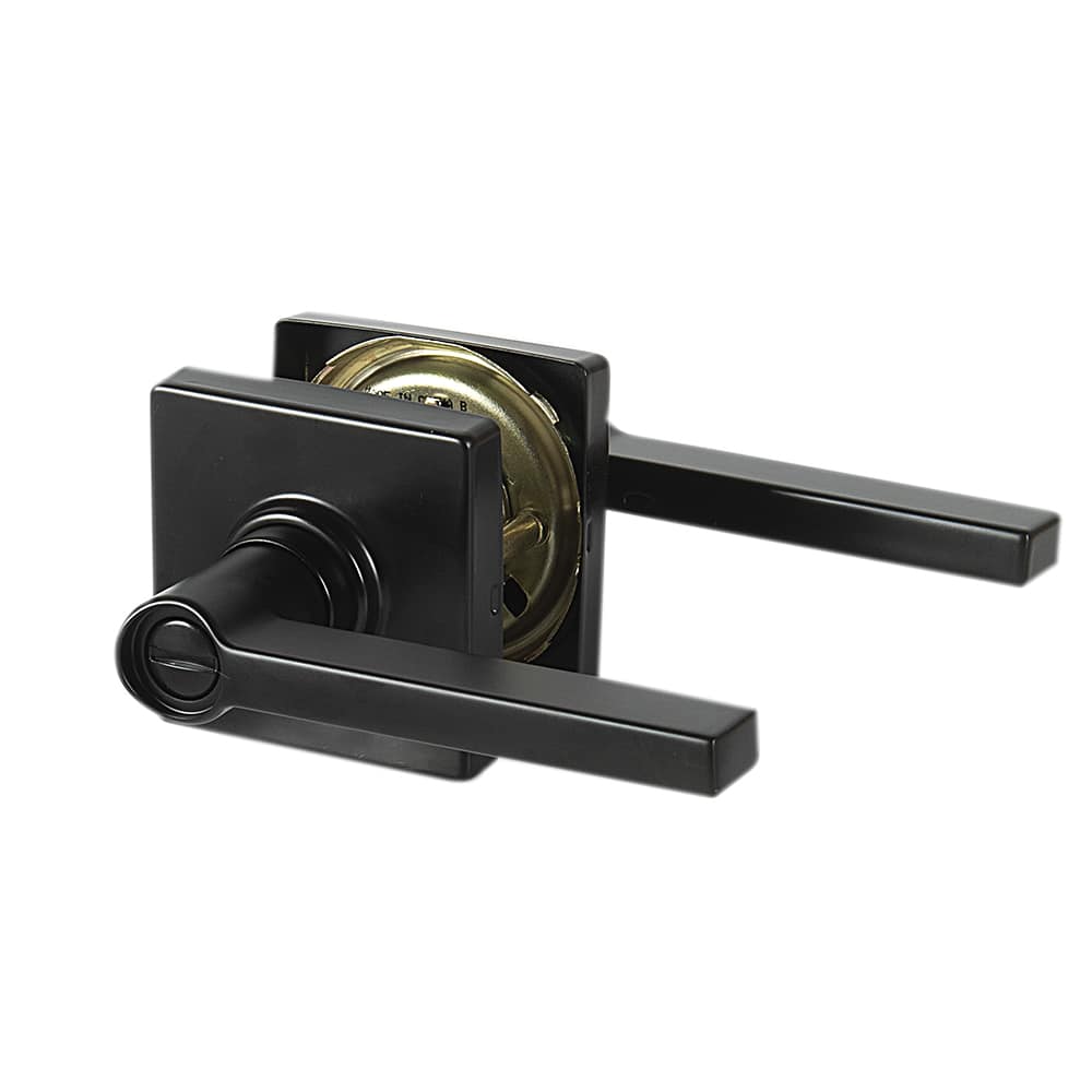 Poignée de porte de salle de bain  bec-de-cane  Solstice Collins noire