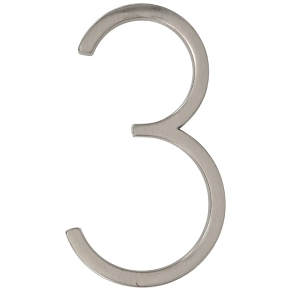 Chiffre 3 Distinction en zinc nickel brossé 5 po