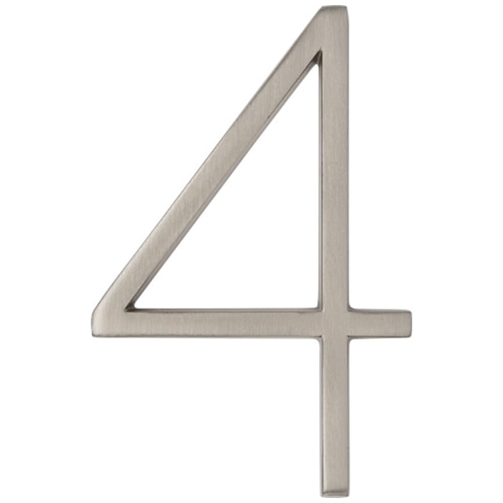 Distinction Number 4 Zinc Brushed Nickel 5 in.