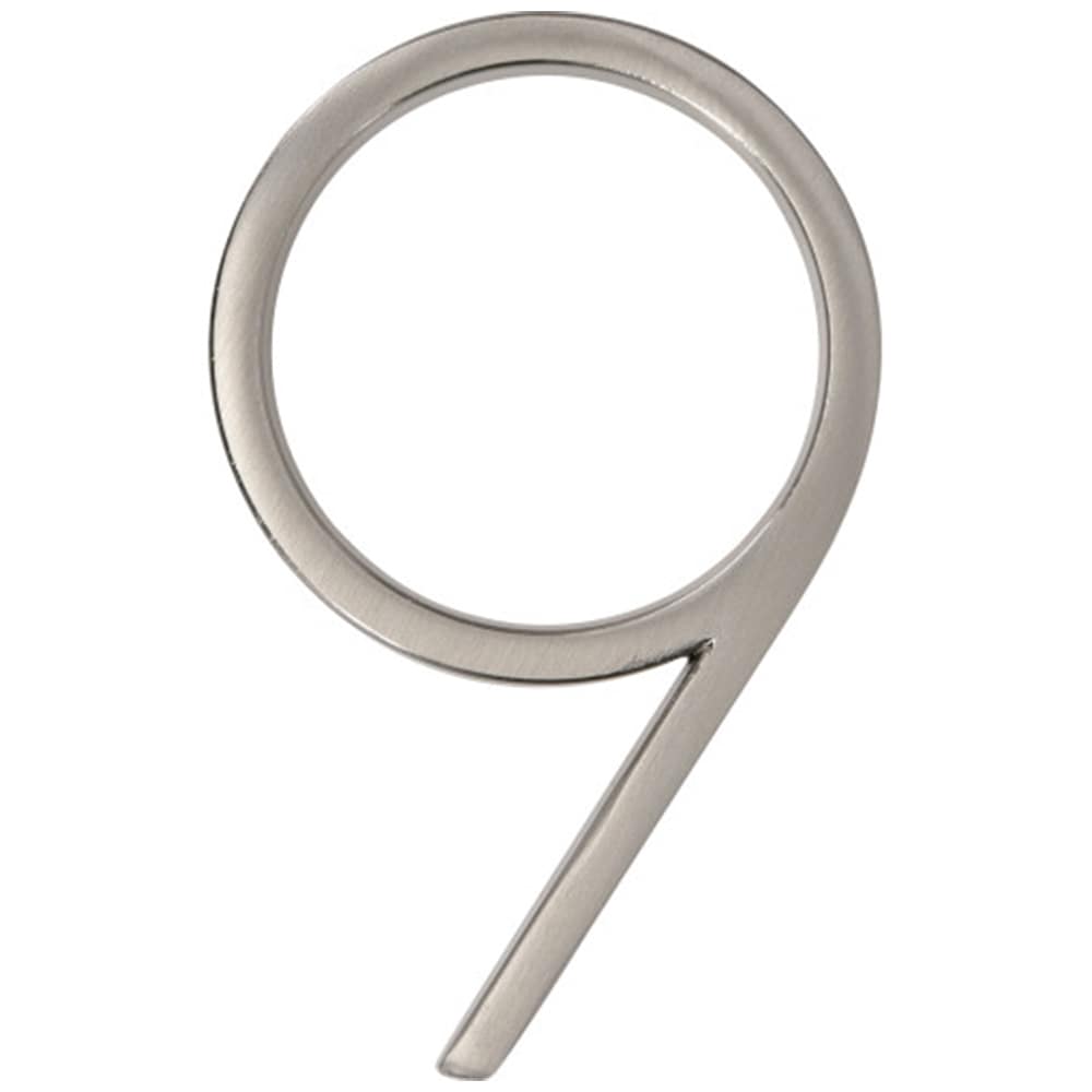 Distinction Number 9 Zinc Brushed Nickel 5 in.