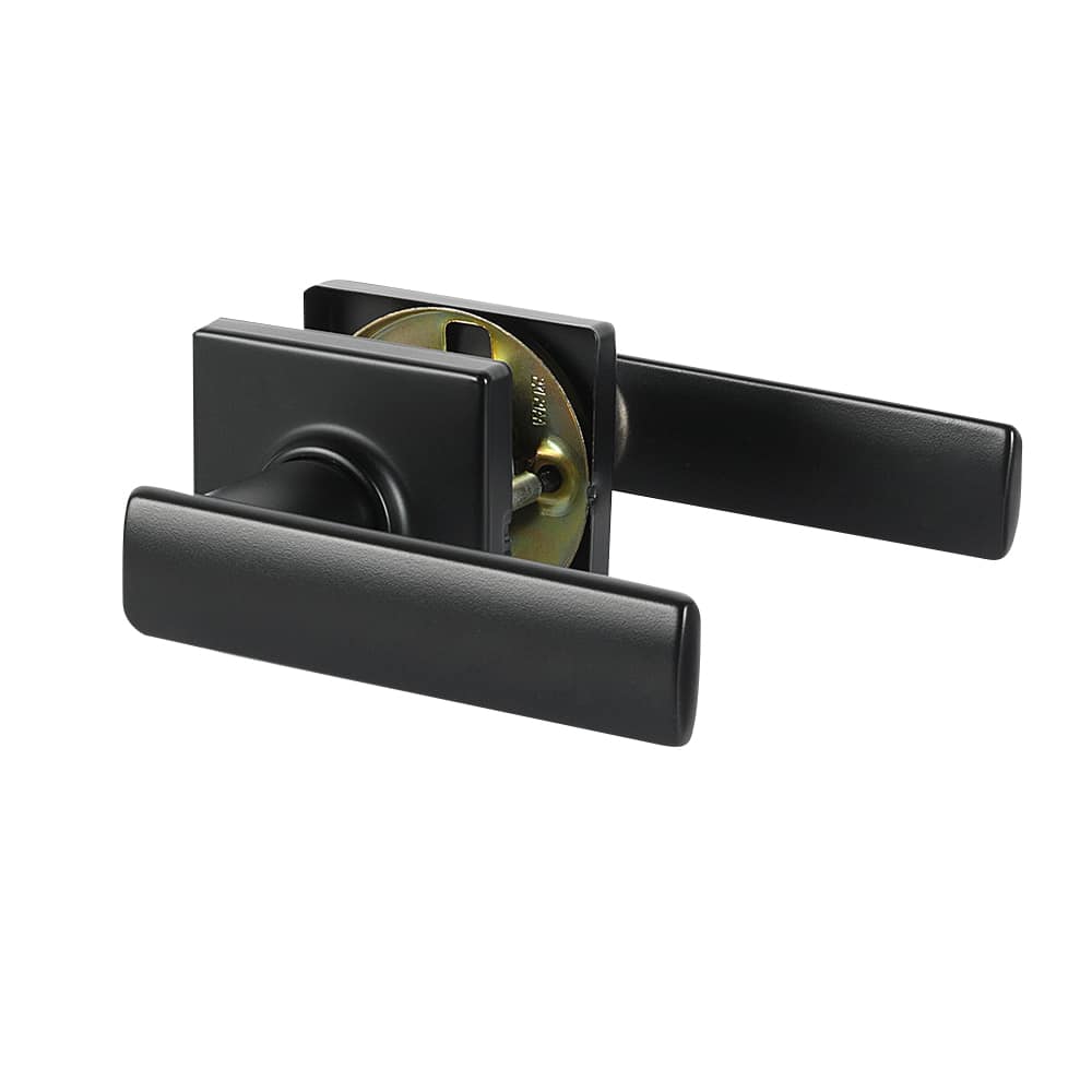 Poignée de porte de passage bec-de-cane Breton noire