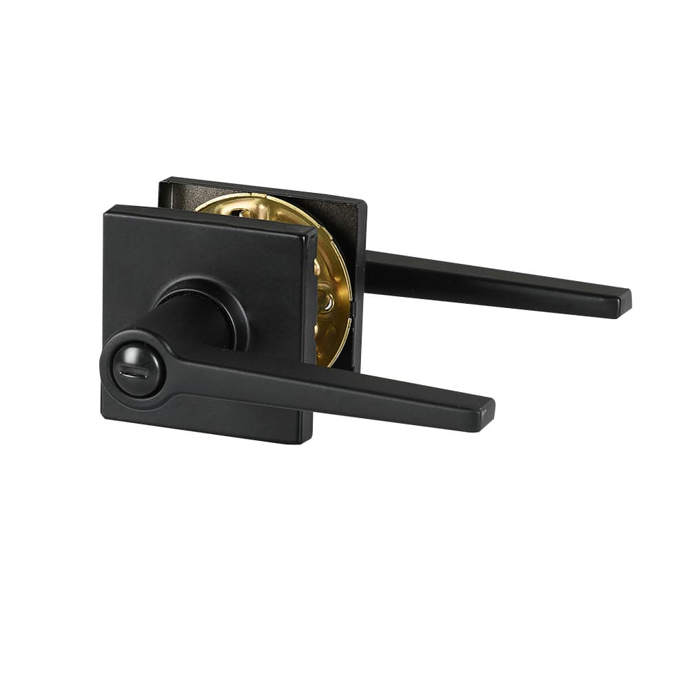 Poignée de porte de salle de bain ou chambre à coucher bec-de-cane  Daylon noire