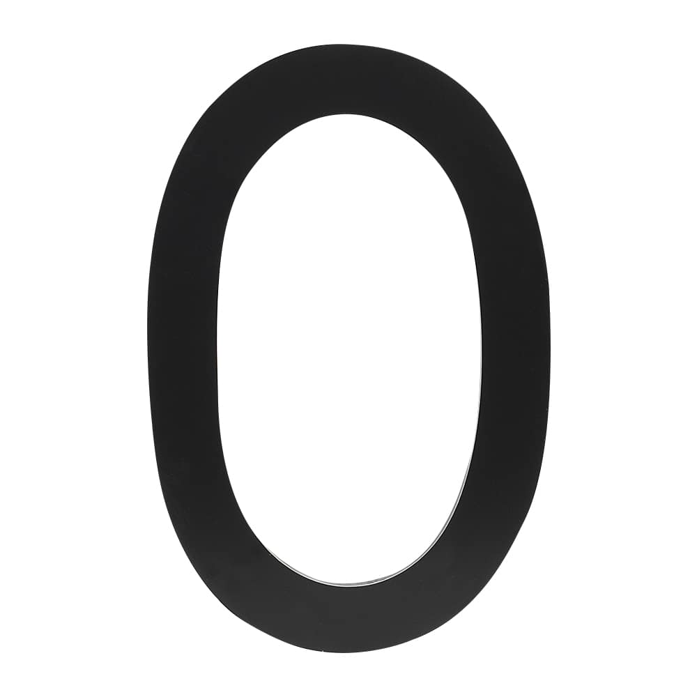 Contemporary Number 0 Aluminum Black 9 in.