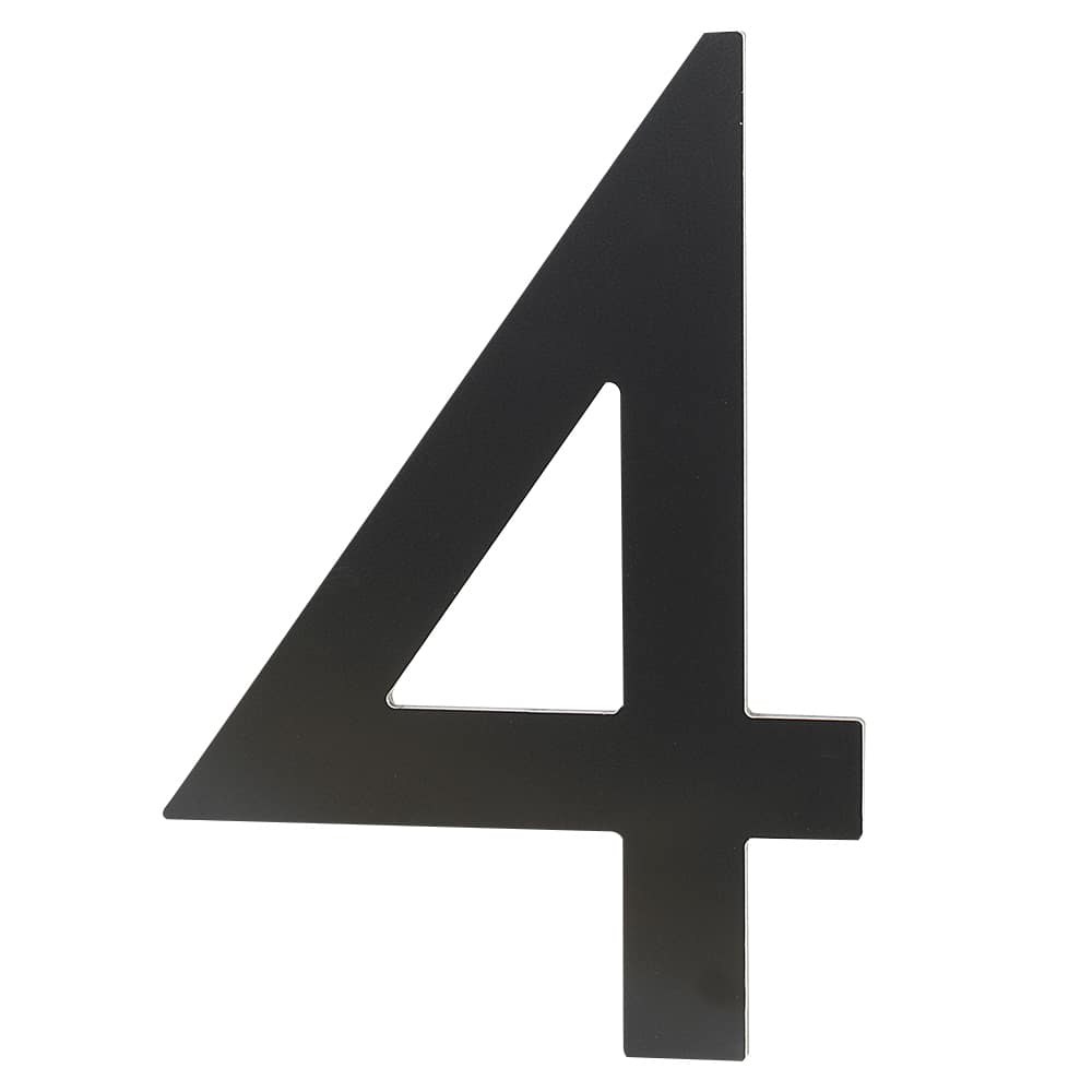 Contemporary Number 4 Aluminum Black 9 in.