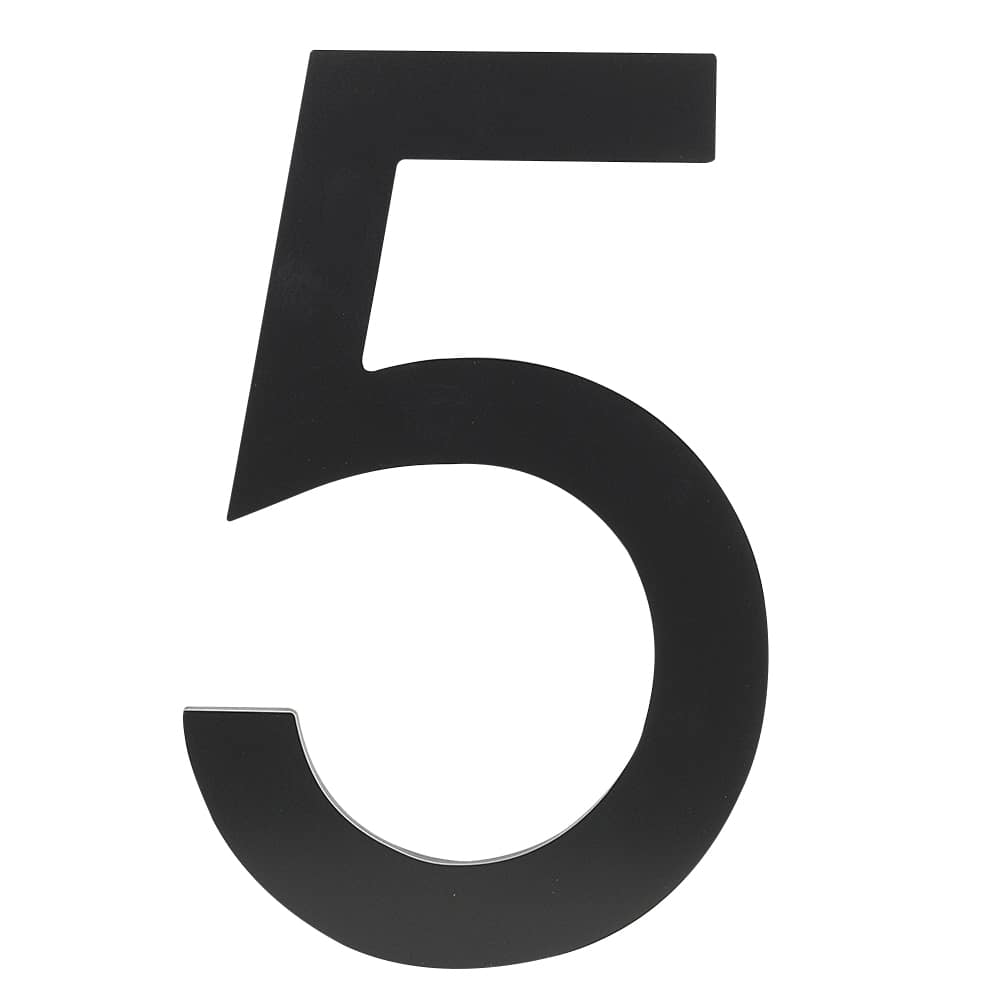 Contemporary Number 5 Aluminum Black 9 in.