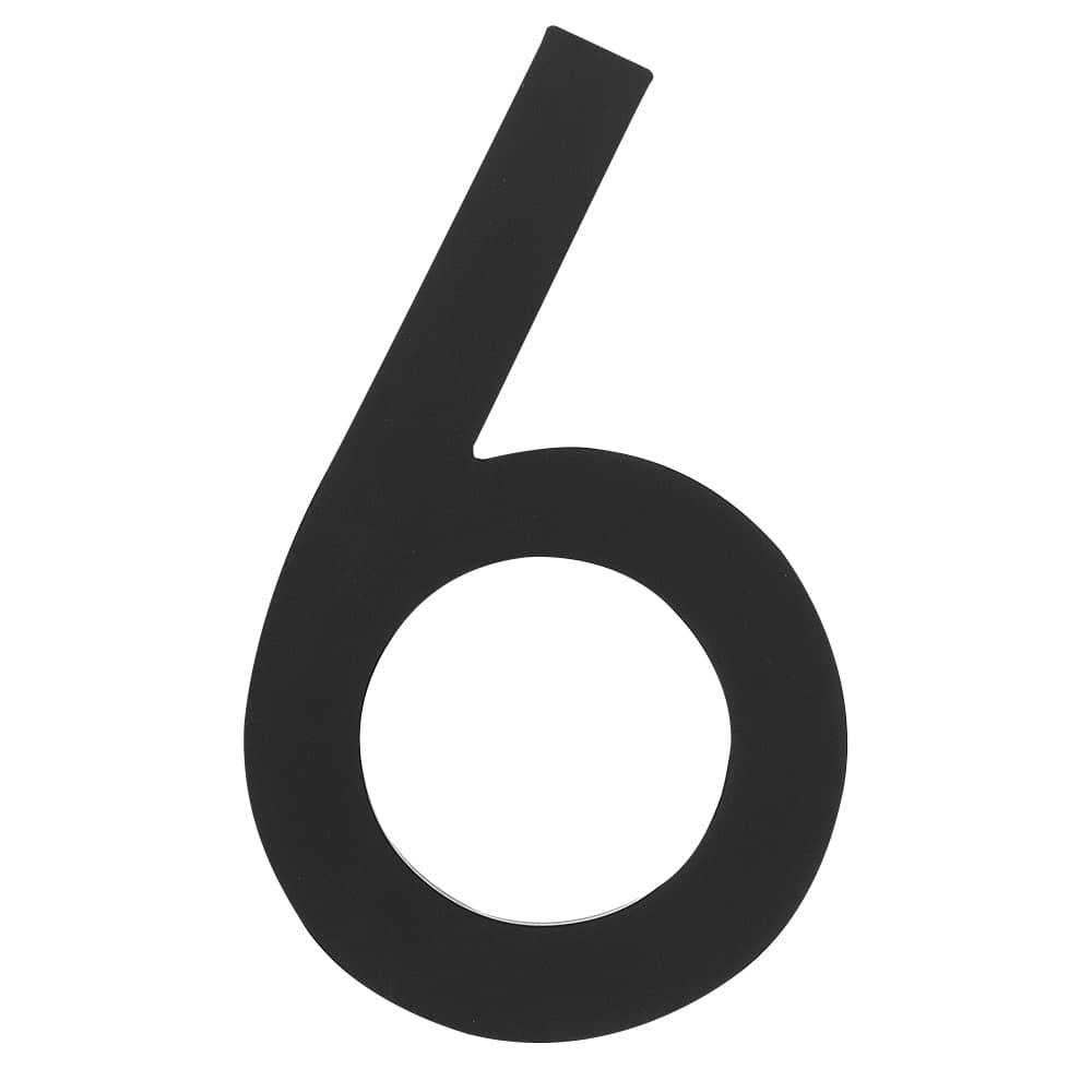 Contemporary Number 6 Aluminum Black 9 in.