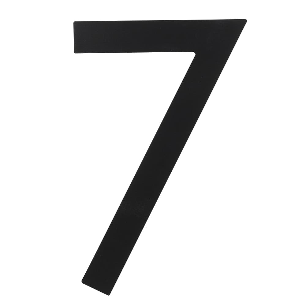 Contemporary Number 7 Aluminum Black 9 in.