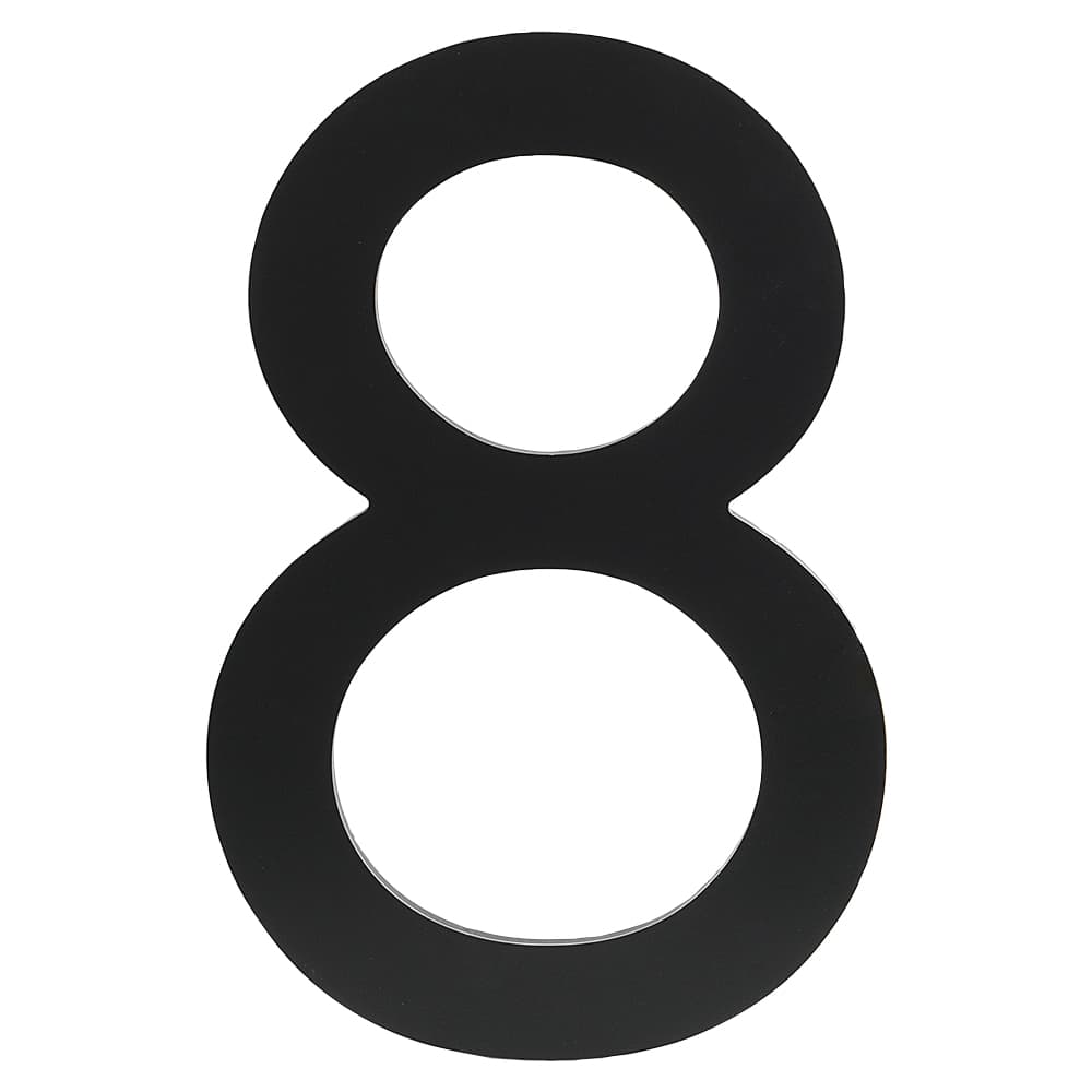 Contemporary Number 8 Aluminum Black 9 in.