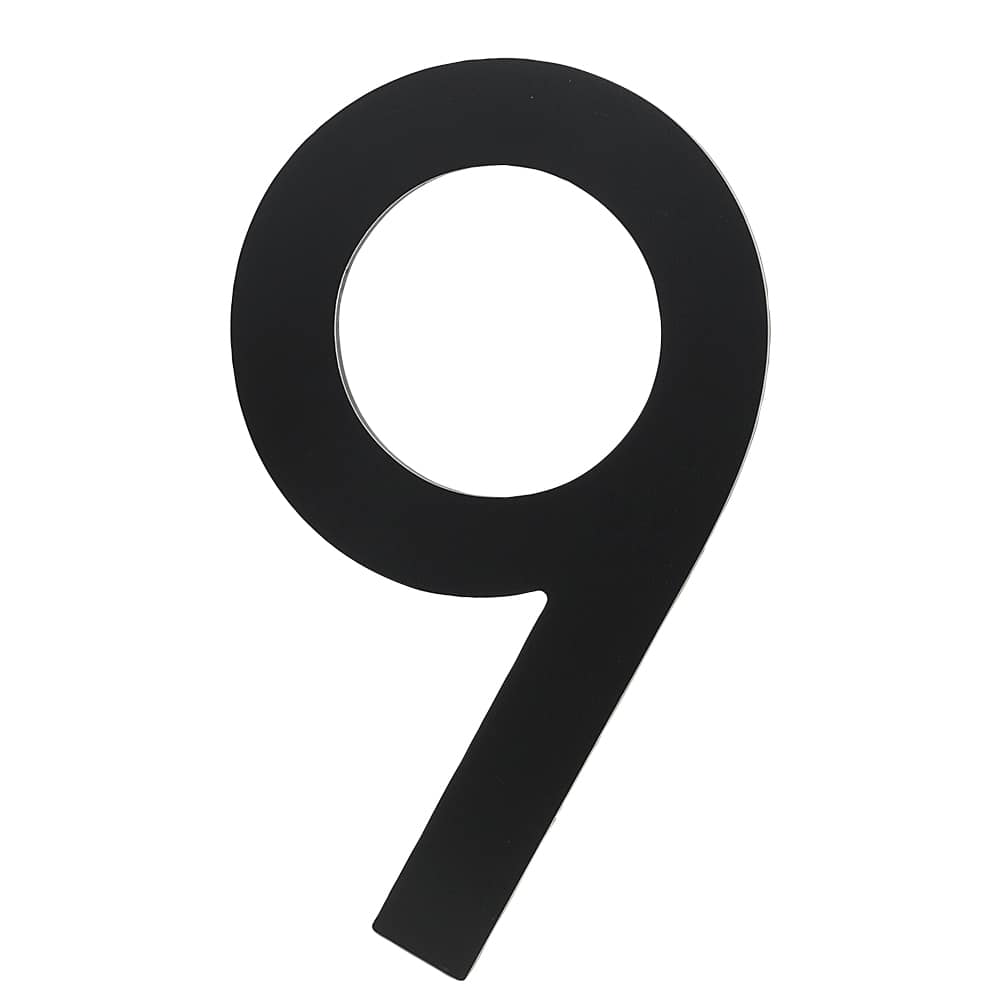 Contemporary Number 9 Aluminum Black 9 in.
