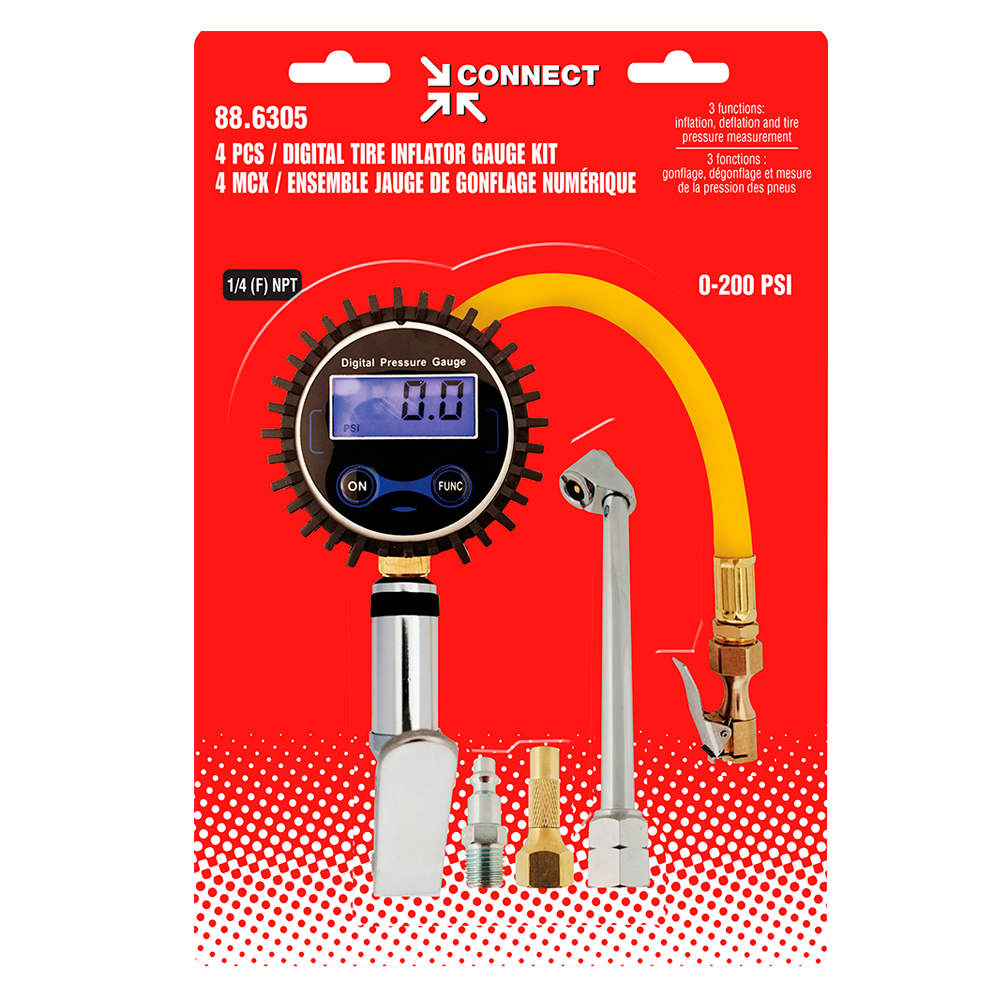 Digital Tire Inflator Gauge Kit