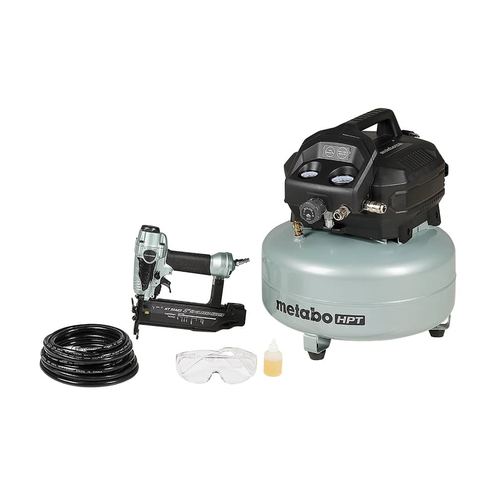 Air Compressor & 
Brad Nailer 6 Gal