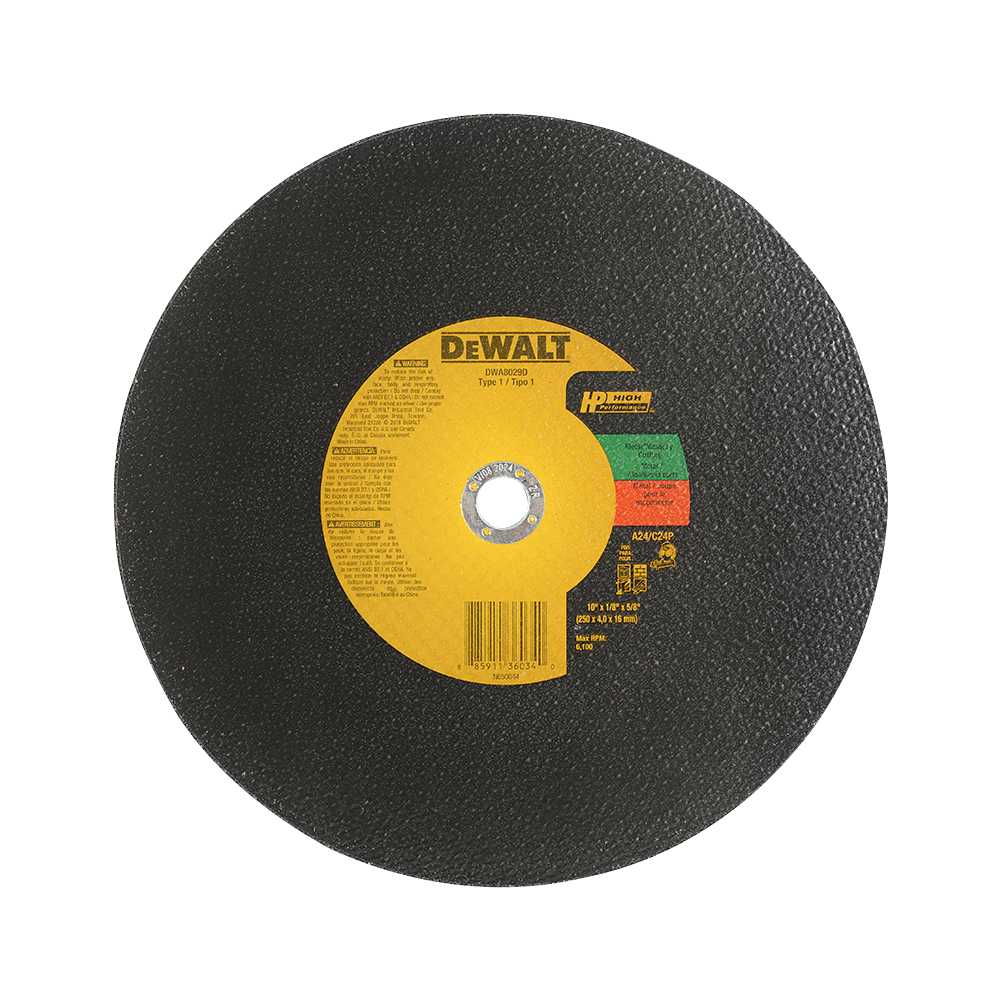 Disque de coupe pour métal et maçonnerie 10 po DEWALT