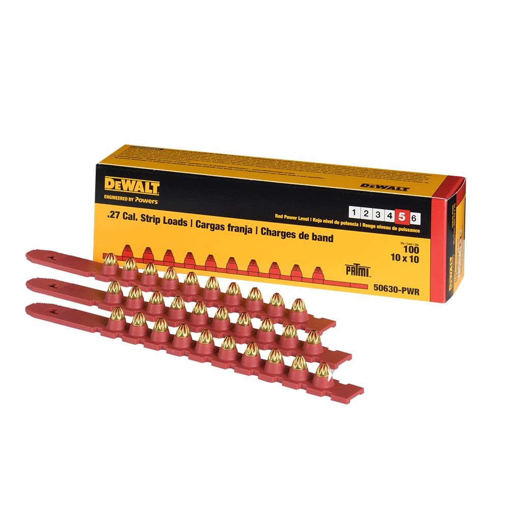 Cartouches rouges calibre .27 pour outils à percussion Pqt/100 DEWALT