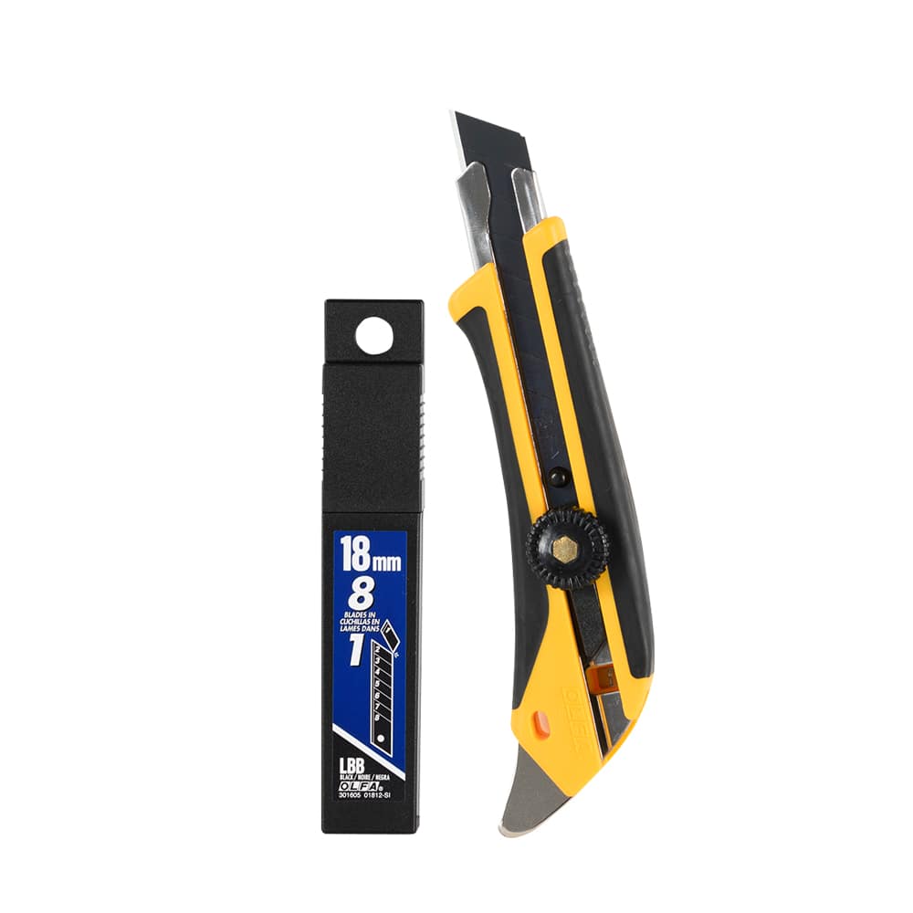 Sturdy Snap-Off Utility Knife L-5, 18 mm with Blades