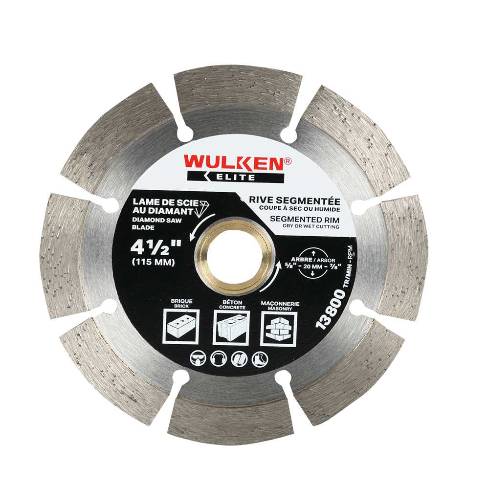 Lame au diamant 4 1/2 po à rive segmentée WULKEN ELITE