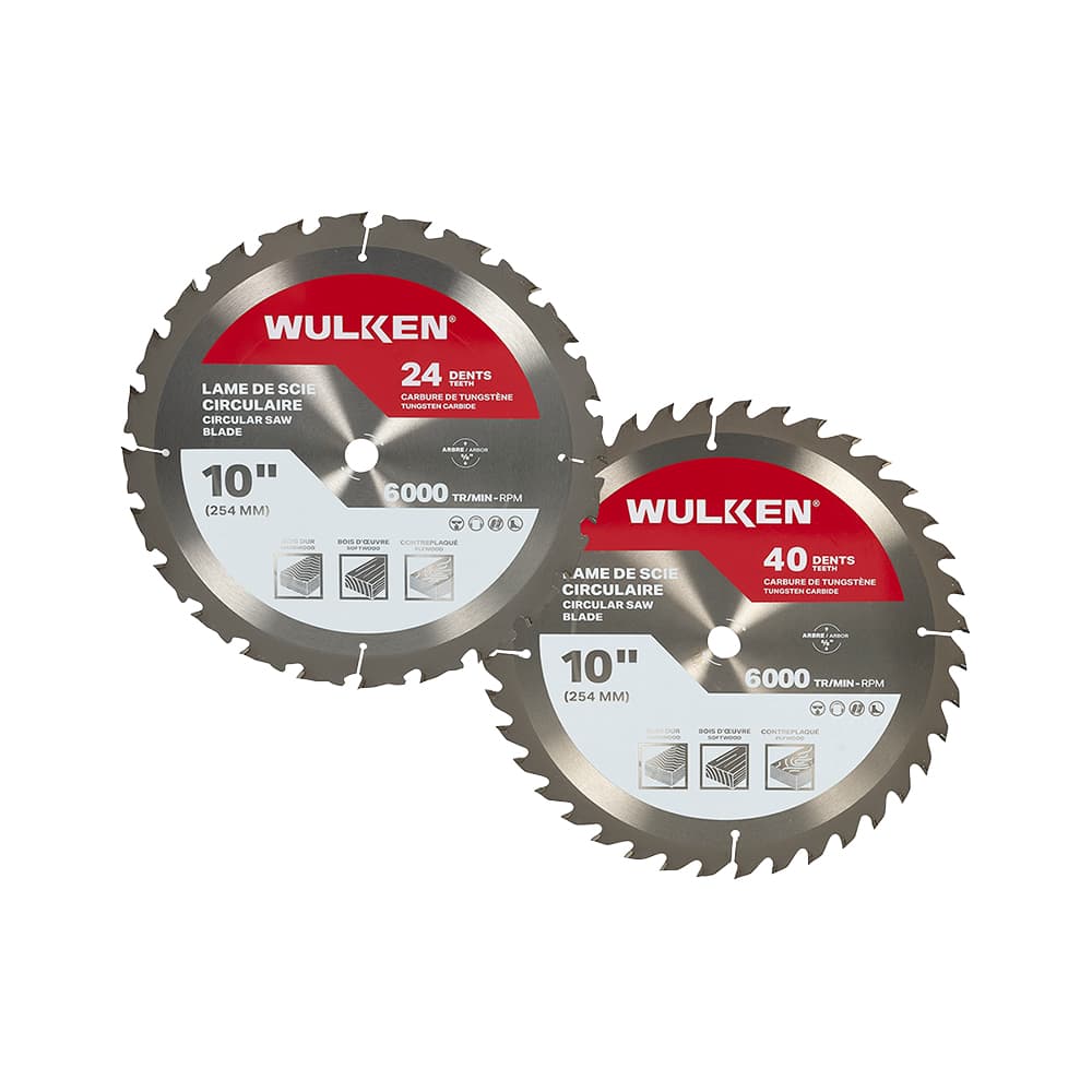 WULKEN General Purpose Circular Saw Blades 10 in. 40 and 60 Teeth Set/2