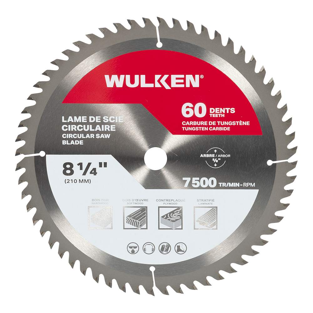 WULKEN Finishing Circular Saw Blade 8 1/4 in. 60 Teeth