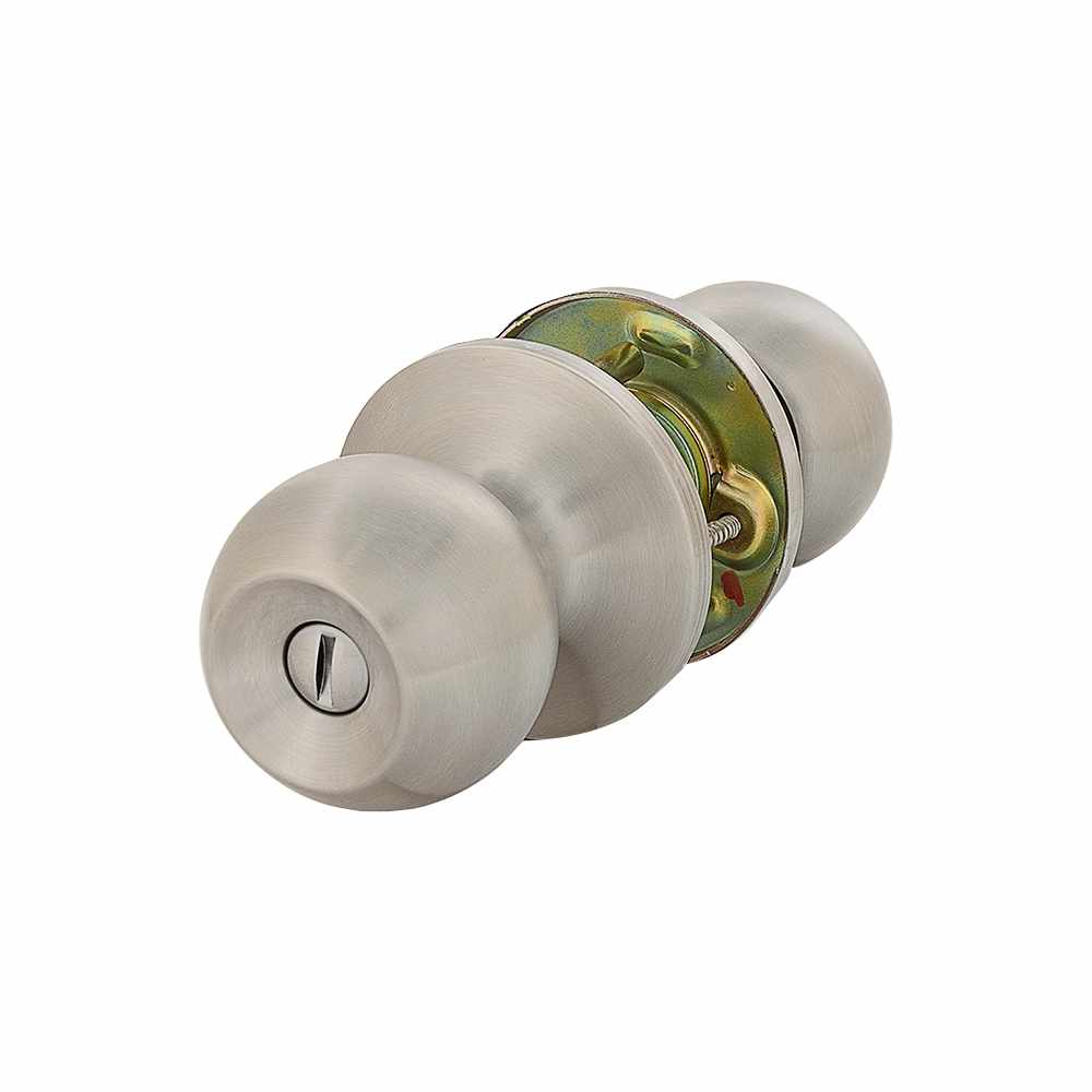 Poignée bouton pour porte de salle de bains nickel satiné KËYSTROM