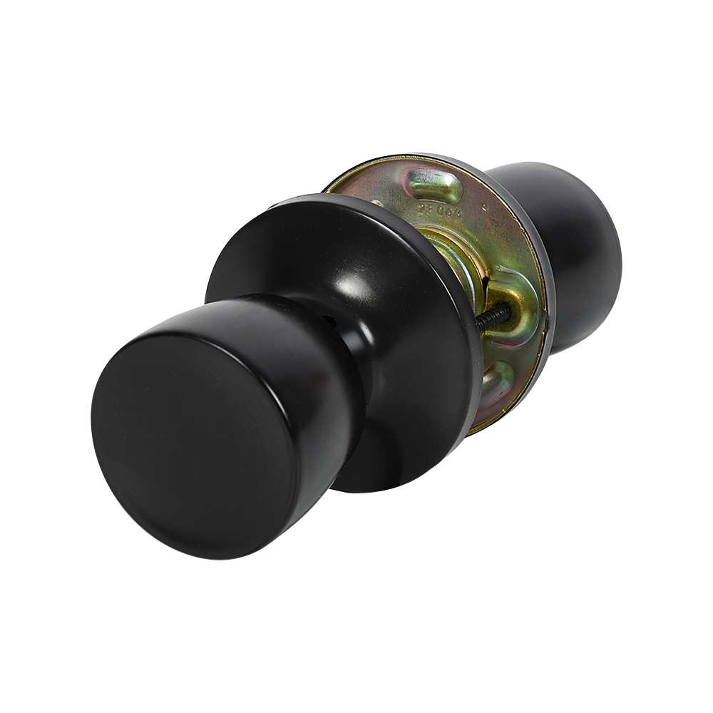 Poignée bouton plat pour porte de passage noir mat KËYSTROM