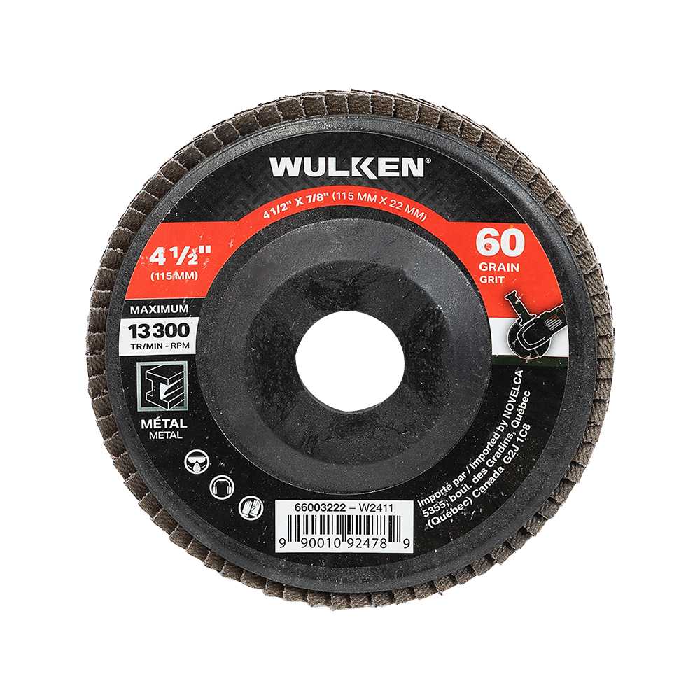 WULKEN Flap Disc 60 Grit for 4 1/2 in. Grinder