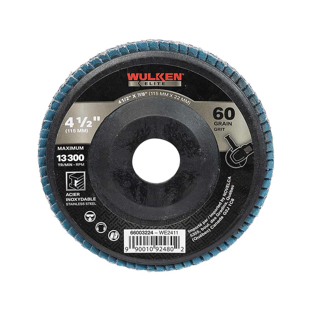 Disque à sabler grain 60 pour rectifieuse 4 1/2 po WULKEN ELITE