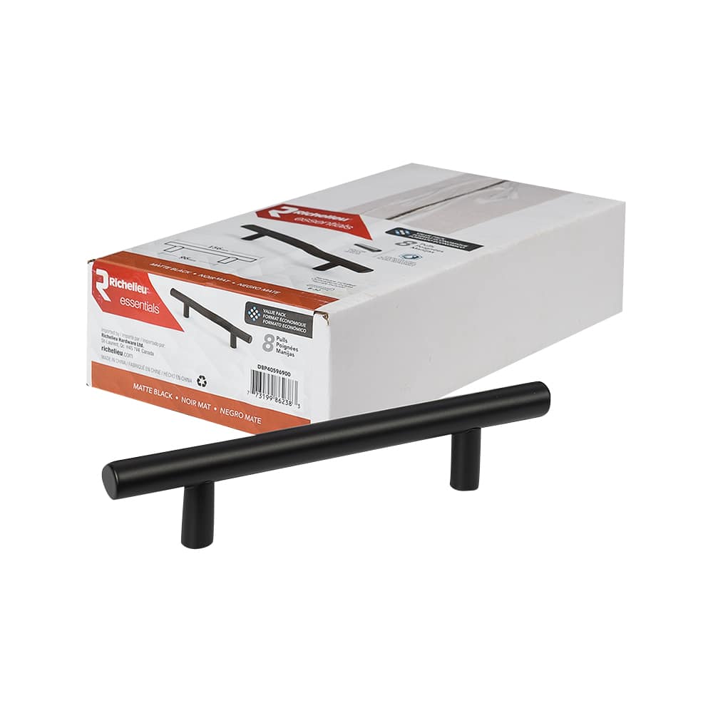 Metal Cabinet Handles Black 96 mm c/c Pkg/8