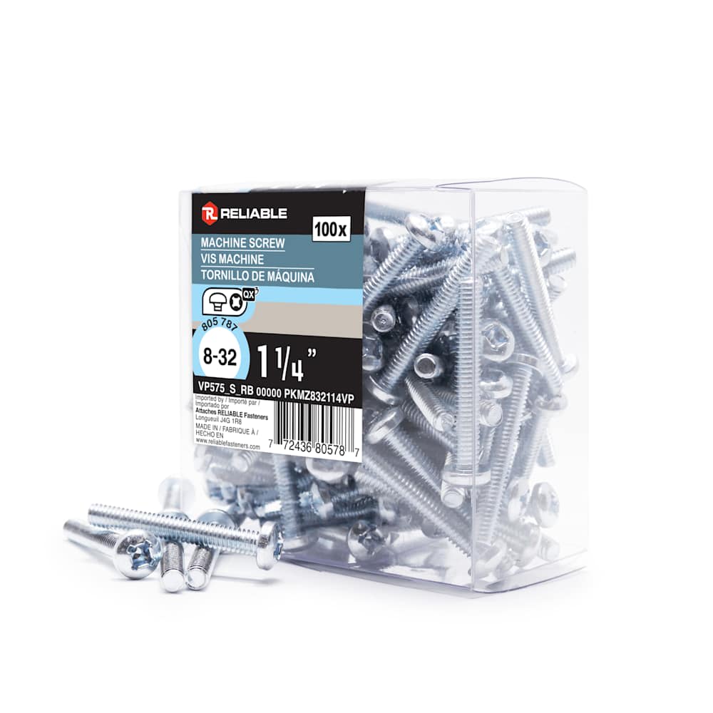 Machine Bolts 8-32 x 1 1/4 in. 100/Box