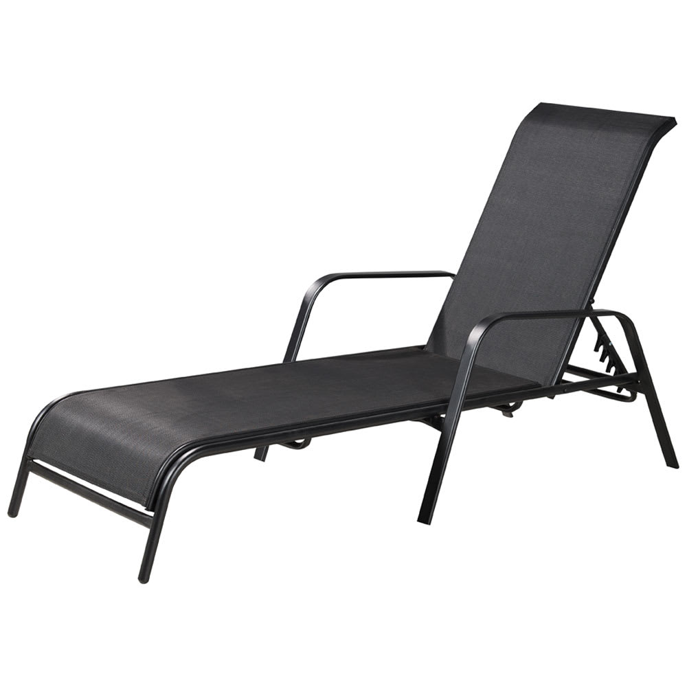 Chaise longue Luzon en acier noire VERTUO