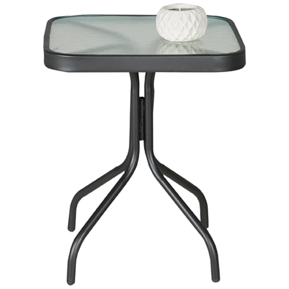 Table d'appoint carrée en acier noire 16 1/8 po VERTUO