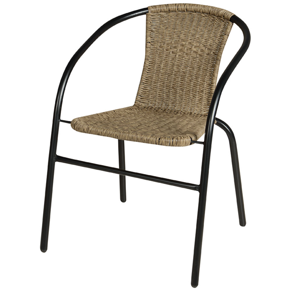 Chaise bistro en acier Paris noire et naturelle VERTUO