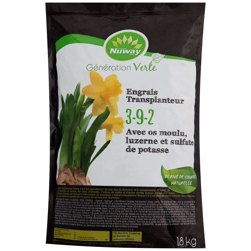 Engrais transplanteur 3-9-2 avec os moulu 1,8 kg