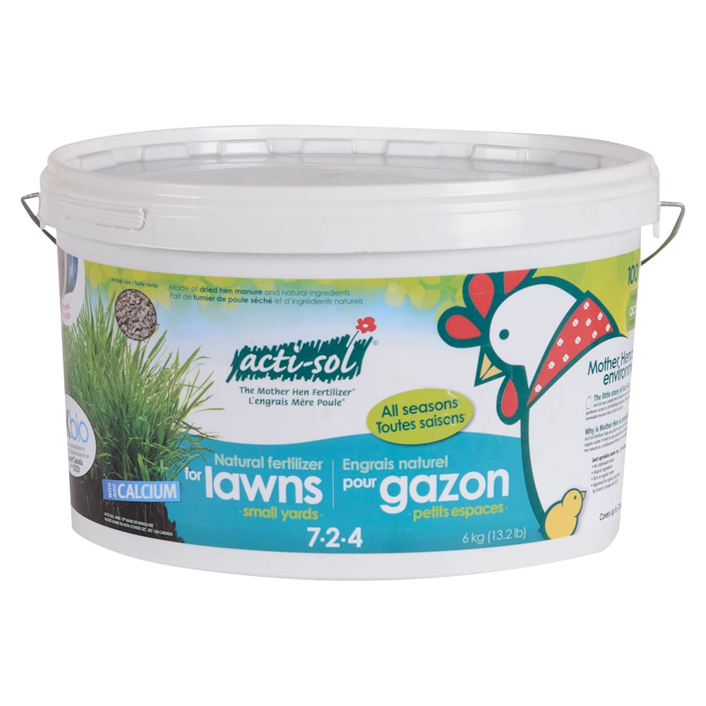 Engrais naturel pour pelouse acti-sol 7-2-4, 6 kg