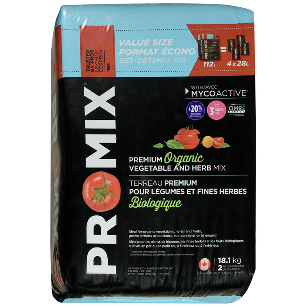 Terreau Premium pour légumes et fines herbes Pro-Mix 2 pi³ (18,1 kg)
